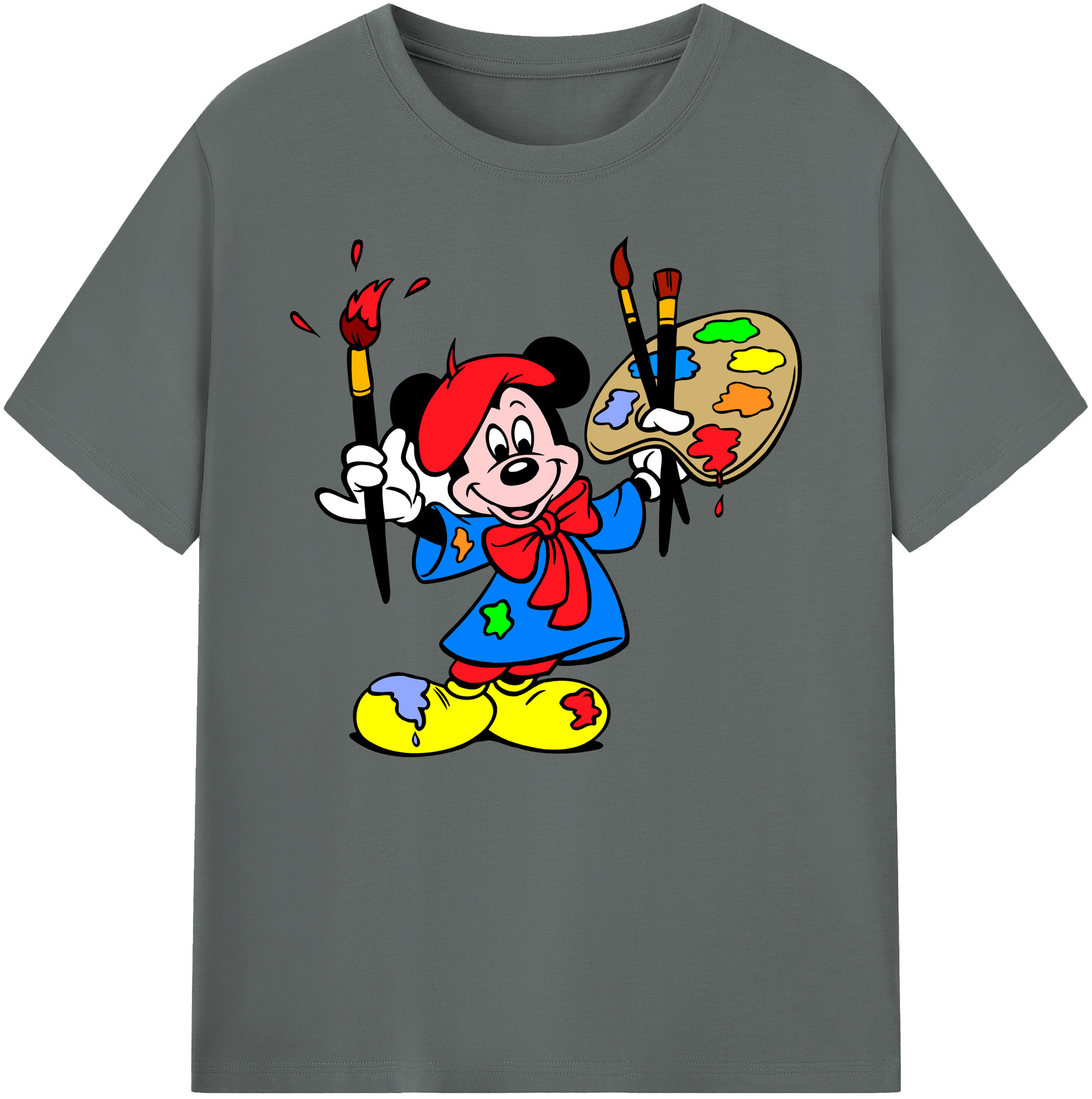 ミッキーマウス Mickey Mouse 綿100％ メンズ半袖Tシャツ｜肌触りやわらか＆通気性